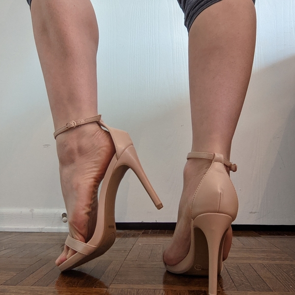 Lulu's Nude Vegan Leather Heels - Picture 6 of 15